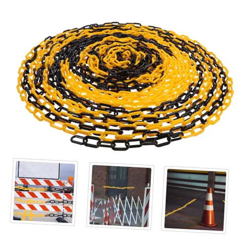 Cabilock 25M Parking Chain and Caution Security Barrier Chain Chains for Parking Lot Traffic Control and Safety Barricades
