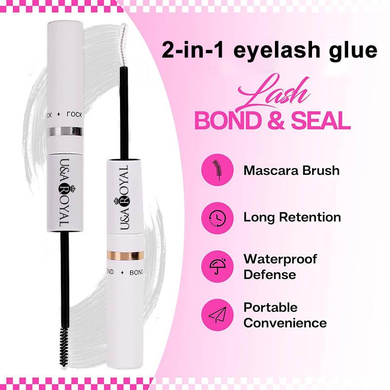 U&A ROYAL Lash Bond and Seal Glue – Waterproof & Long Retention (48–72 Hours), Strong Hold for DIY Cluster Lash Extensions – 5ml + 5ml