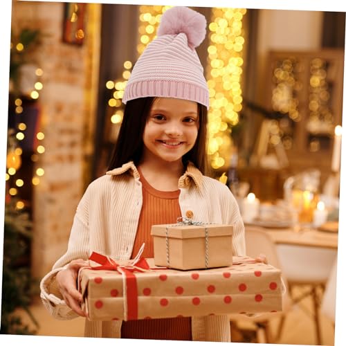 BESPORTBLE Classic Pink White Striped Knit Winter Pom Pom Hat for Fleece Lined Warm Beanie for Christmas S Unisex Design for Boys4