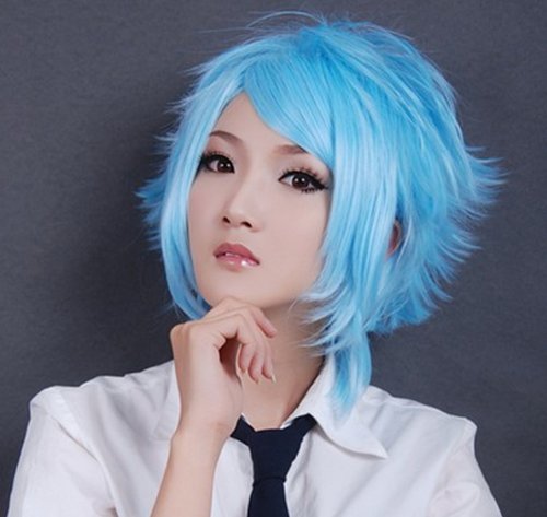 Soul Eater Black Star Proembryos Ice Blue Anti-Alice Cosplay Wig