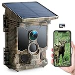 CEYOMUR Fototrappola Solare 68MP 4K 30fps, Wifi Bluetooth Fototrappola con Batteria Ricaricabile da 5200mAh Angolo di Rilevamento 120° HD Visione Notturna Impermeabile IP66
