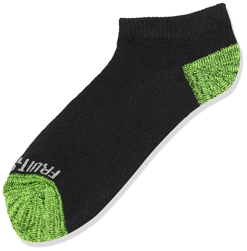 Fruit of the Loom Boys 10 Pair No Show Socks (Black Assort, Shoe Size: 3-9)3