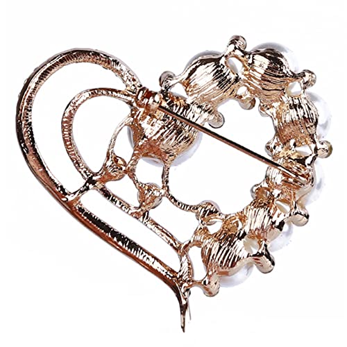 Broche de perlas y diamantes de imitación para chales de mujer 5