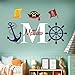 Custom Name & Initial Rudder & Anchor - Nautical Theme - Baby Boy - Wall Decal Nursery For Home Bedroom Children (AM) (Wide 30" x 11" Height)