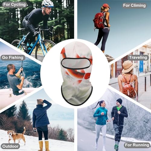 Máscara facial de balaclava roja auspiciosa para hombres y mujeres, protección solar, transpirable, cubre todo el cabeza para senderismo, ciclismo, correr, conducción miniatura 6
