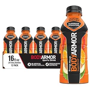 BODYARMOR Sports activities Drink Sports activities Beverage, Orange Mango, Pure Flavors With Nutritional vitamins, Potassium-Packed Electrolytes, Excellent For Athletes, 16 Fl Oz (Pack of 12)