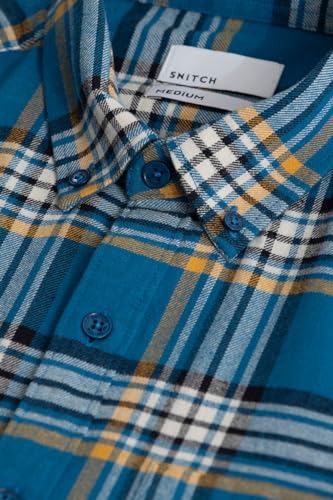 Image of SNITCH Blue Checkered Cotton Shirt