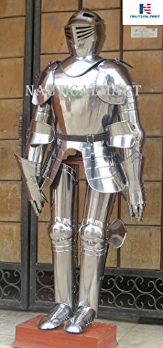 NauticalMart Wearable Medieval Knight Full Suit of Armor Combat Body Armor IOTC Armoury Silver