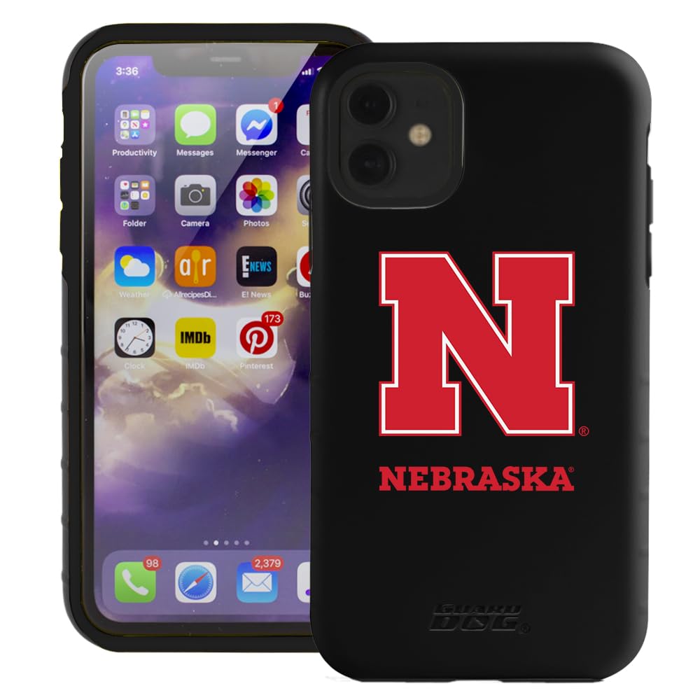 Guard Dog Case Compatible with iPhone 11 - Military Grade - Rugged Two Piece Protection - Collegiate Licensed - Nebraska Cornhuskers - Logo