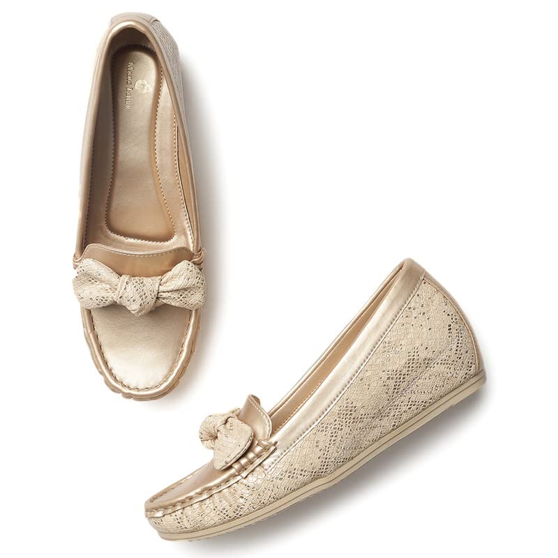 marc loire Women Comfortable Metallic Loafer Mules Wedges Casual & Formal Footwear-picture-6