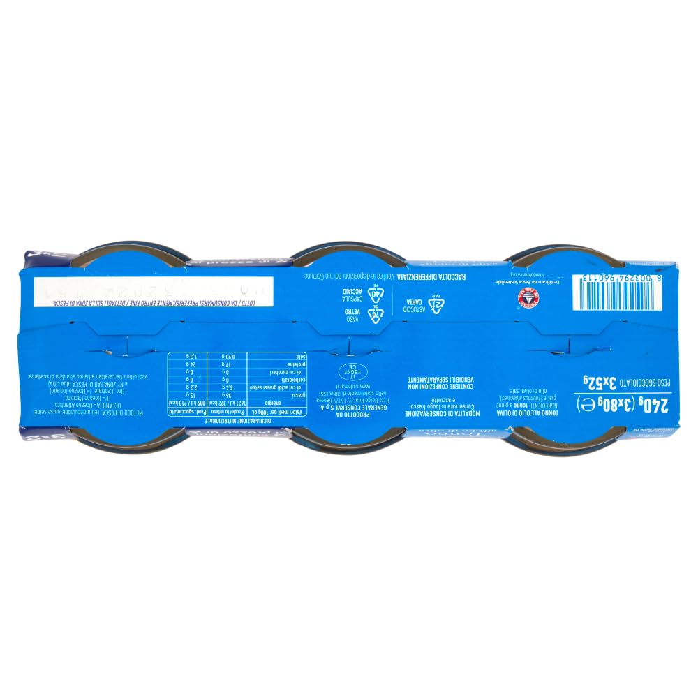 AS do MAR Tonno all'Olio di Olio di Oliva Lot de 12 boîtes de 80 g de thon à l'huile d'olive, idéal dans chaque recette, boîte de 80 g + boîte italienne Gourmet Polpa di Pomodoro 400 g