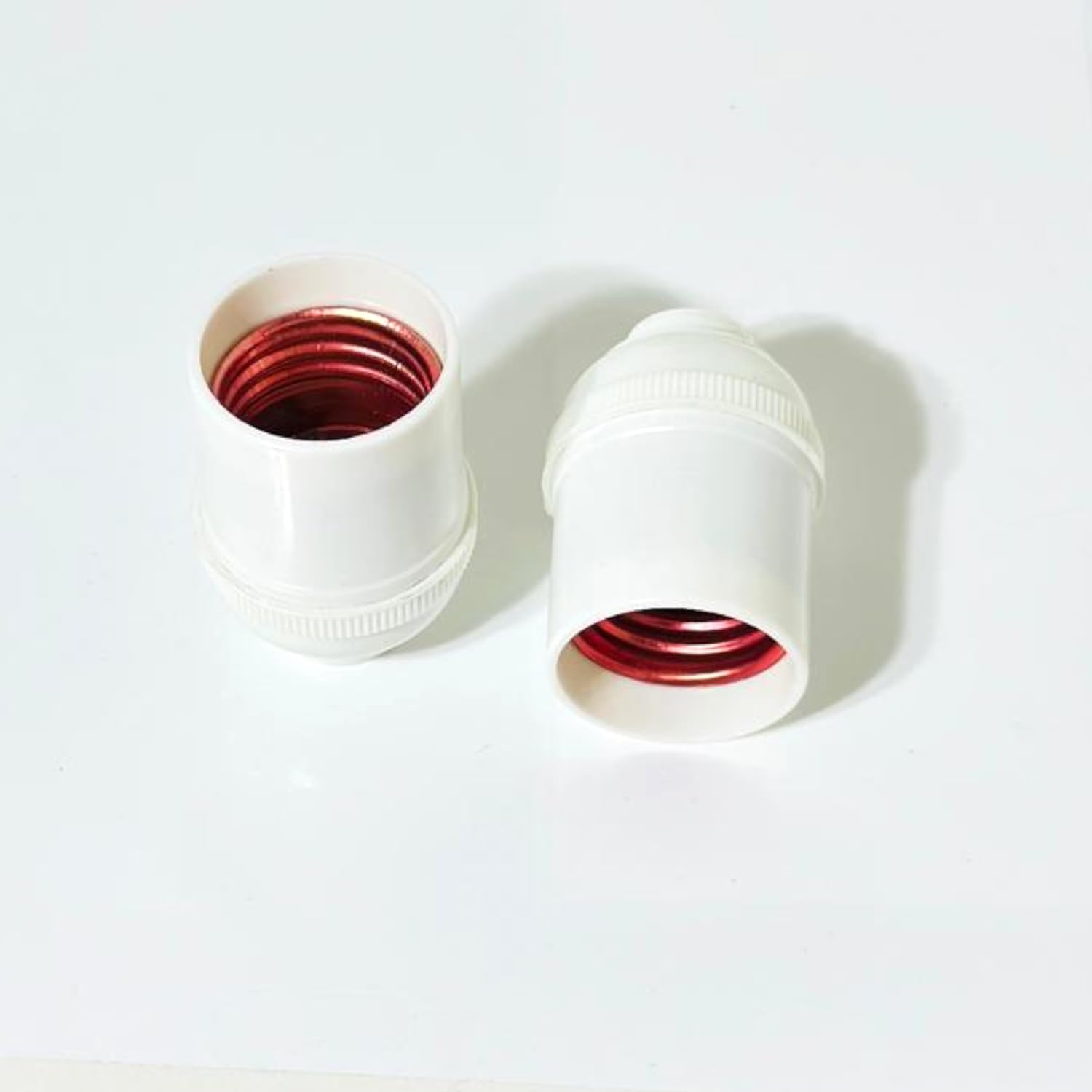 Melfi 2PCS E27 Lamp Base Adapter - White 250V, 4A: Direct Screw Electric Lamp Caps Lamp Holder Spiral Lamp Caps