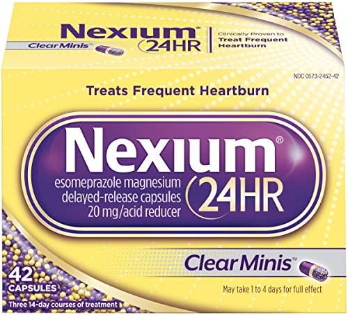 Nexium 24HR ClearMinis 20mg Delayed Release Heartburn Relief Capsules, Esomeprazole Magnesium Acid Reducer, 42 Count