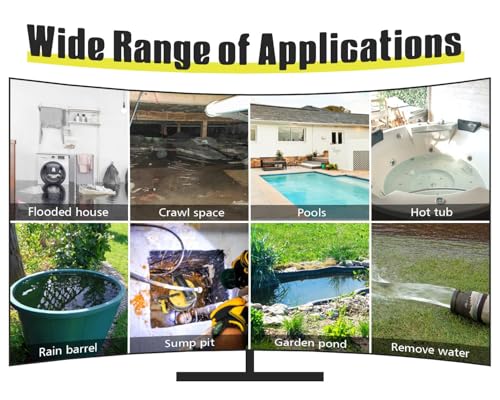 Image of Sump Pump Submersible 6500GPH Powerful Water Pump for Pool Draining 1.5HP Utility Pump with Adjustable Float Switch 16FT Power Cord for Flooded House Sump Pit Pond Remove Water