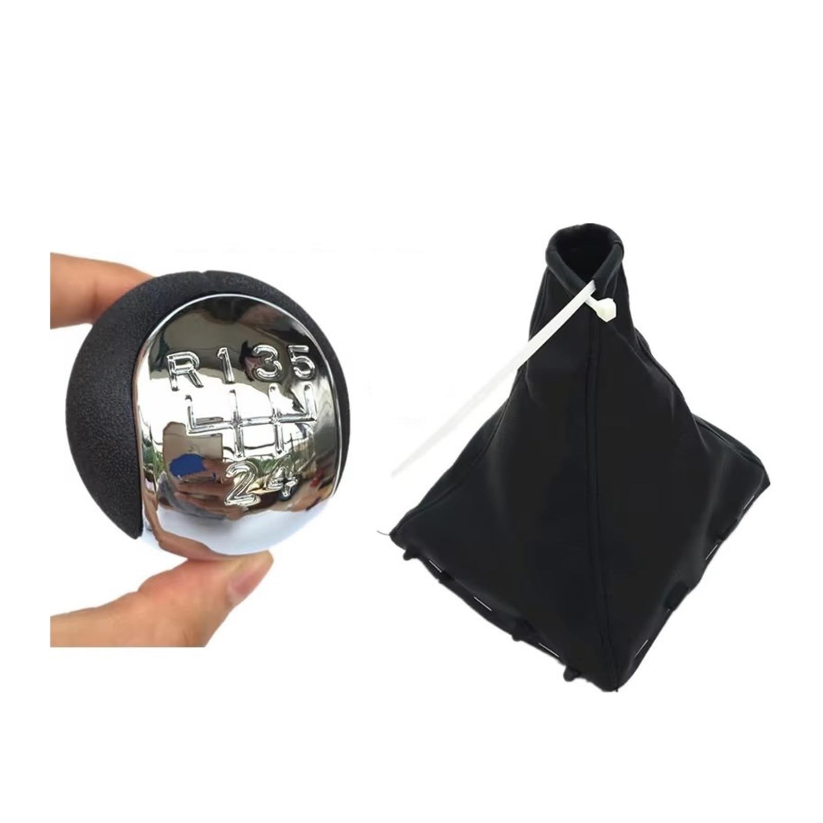OUVECR Car Shift Gear Knob Handle for Opel for Vectra C 2002 2003 2004 2005 5/6 Speed Manual Car Gear Shift Knob Gaiter Boot Cover Gear Shift Cover(Combo 1)