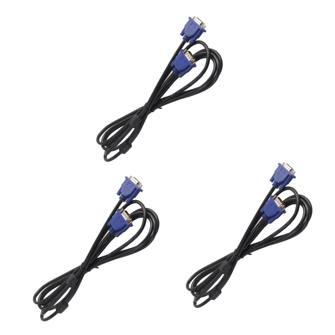 MERRYHAPY 3pcs 3 Vga to Vga Cable Vga Cord Adapter Cable Video Double Magnetic Ring to Cable Computer Vga Cable Male to Male Monitor Cable Computer Cable Video Adapter Vga Male to Male