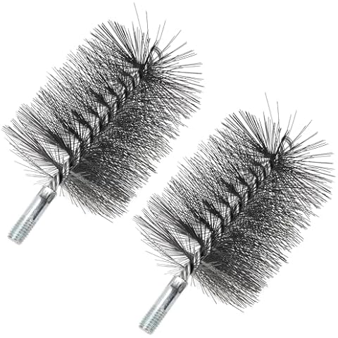 4" Chimney Steel Cleaning Brush with 1/4" NPT Fitting for Insulated Chimneys, Stainless Steel or Metal Stove Pipes, Works with Most Chimney Rod Sets Cover