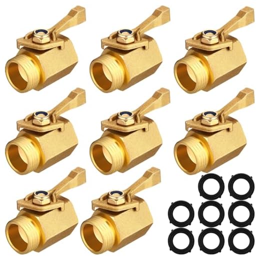 8 Pack Brass Garden Hose Shut Off Valves