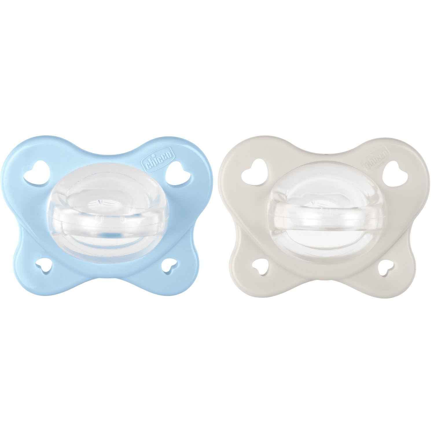 Chicco Gommotto Dual Soft, Ciuccio in Silicone 2-6 Mesi, Bicolore, Set di Gommotti con Doppia Morbidezza, Supportano la Respirazione e Favoriscono il Corretto Sviluppo della Bocca, 2 Pezzi, Bimbo