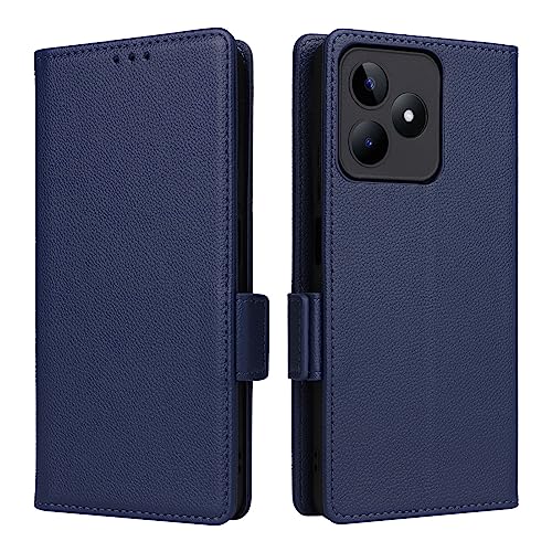 Leather Folio Cover per Realme C53, Goffratura a Farfalla Custodia in