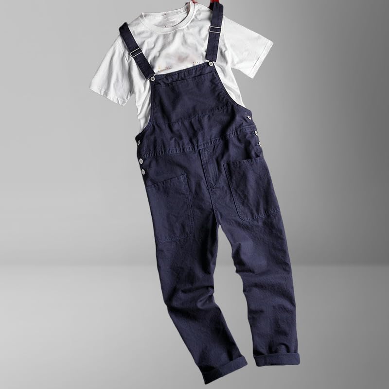 Combinaison de travail homme coton vintage cargo ample multipoche