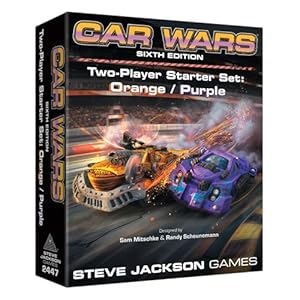 Steve Jackson Games Car Wars 2-Player Starter Set Orange/Purple 6th Edition – Strategic Car Combat Fast-Paced Action Tactical Board Game Ages 14+ 2 Players
