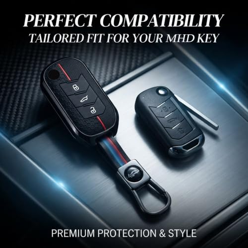Image of Coll of Fest Luxury Metal Silicon Key Cover Compatible with Mahindra Scorpio N | 3Xo | Xuv 300 | Marazzo | Xuv 700 | Xuv 400 Ev | Bolero | Thar 3 Button Flip Key Glow in the Dark