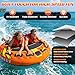 PuroShelt Towable Tubes for Boating Water Tubes - 2-3 Person Flying Saucer, Heavy Duty Boat Tubes & Towables, EVA Foam Pads, Drainage, Quick Connector (F-1017)