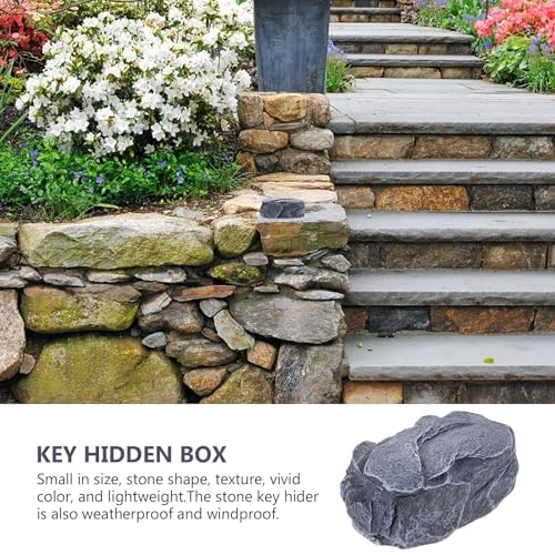 TOVINANNA Stone Key Hider Outdoor Decorative Key Storage Box Fake for Discreet Holding for Garden Porch Material - Image 2