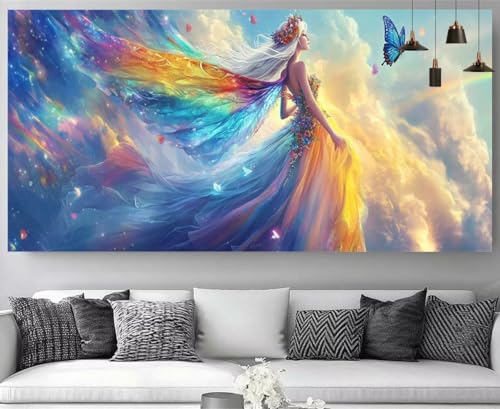 Broderie diamant XXL pour décorer un grand salon moderne