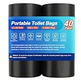 Siewl 40 Portable Camping Toilet Bags, Biodegradable Compostable Thickened for 5 Gallon Bucket Toilet