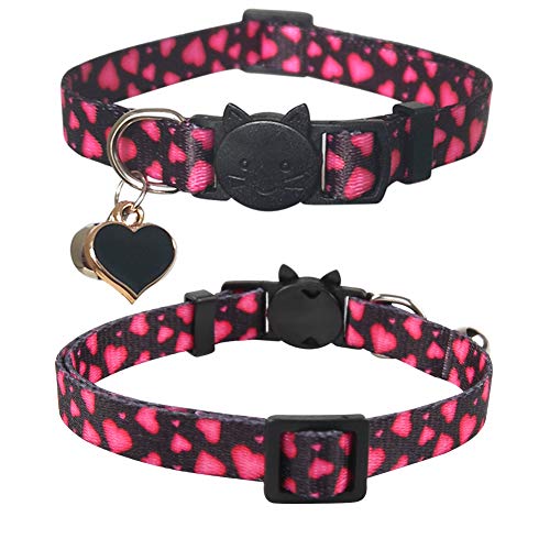 Lamphyface 3 Pack Valentine's Day Cat Collar with Bell Breakaway Adjustable Love Heart - Image 7