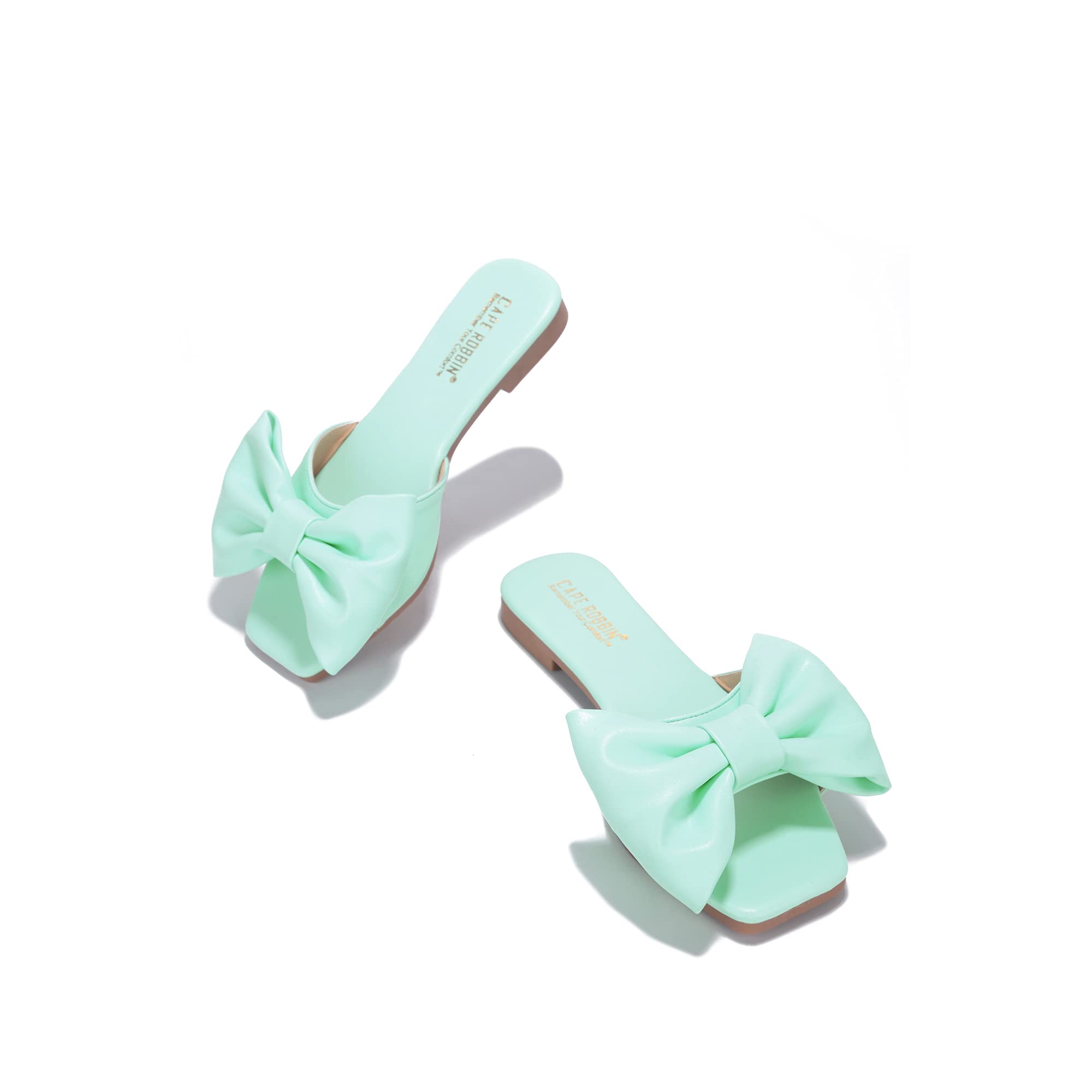 Cape Robbin Juju Sandals Slides for Women, Womens Mules Slip On Shoes with Bow - Sandals Slides for Women, Womens Mules Sl...