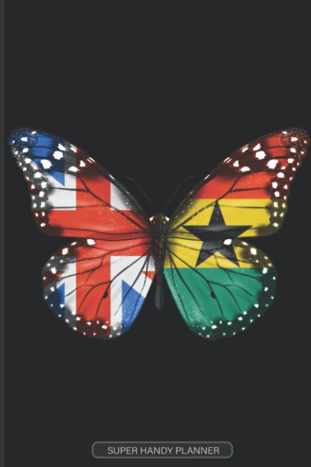 Planner: British Ghanaian Flag Combined Butterfly Flags Of Great Britain Ghana