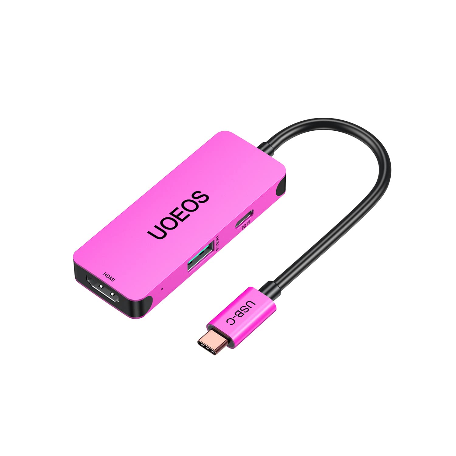 uoeos USB C Dongle for MacBook-Alizarin red
