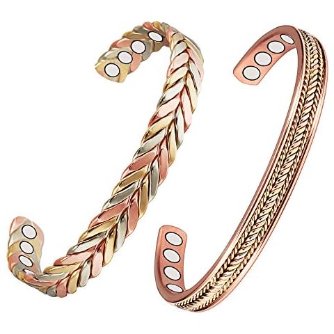 2 magnetische Kupferarmreifen für Männer und Frauen, Schmerzlinderung bei Arthritis Cover