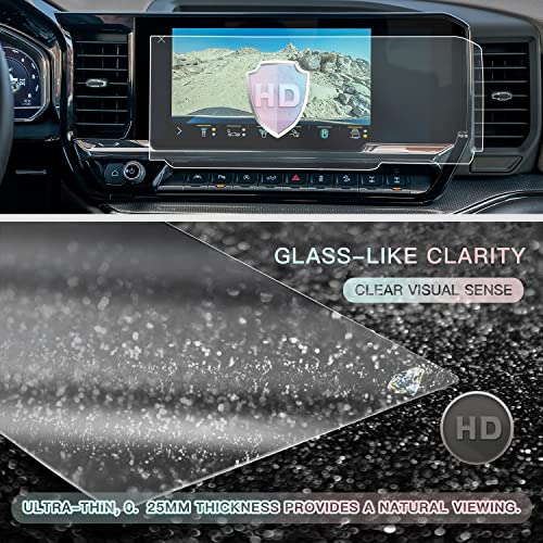 Image of CDEFG 2PCS 2022-2025 2026 Silverado 13.4IN Screen Protector for 2022-2025 2026 Chevy Silverado 1500 2025 2026 Sierra 1500 2500HD 3500HD Accessories Nano Screen Cover HD Clear Screen Guard