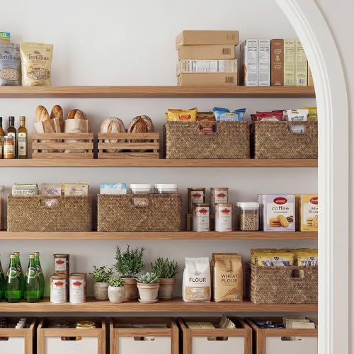 Image of StorageWorks Extra Large Wicker Baskets for Organizing, Seagrass Baskets