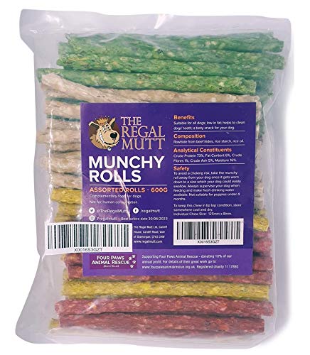 The Regal Mutt - Rawhide Chews (Munchy Rolls - Value Pack of 600g)