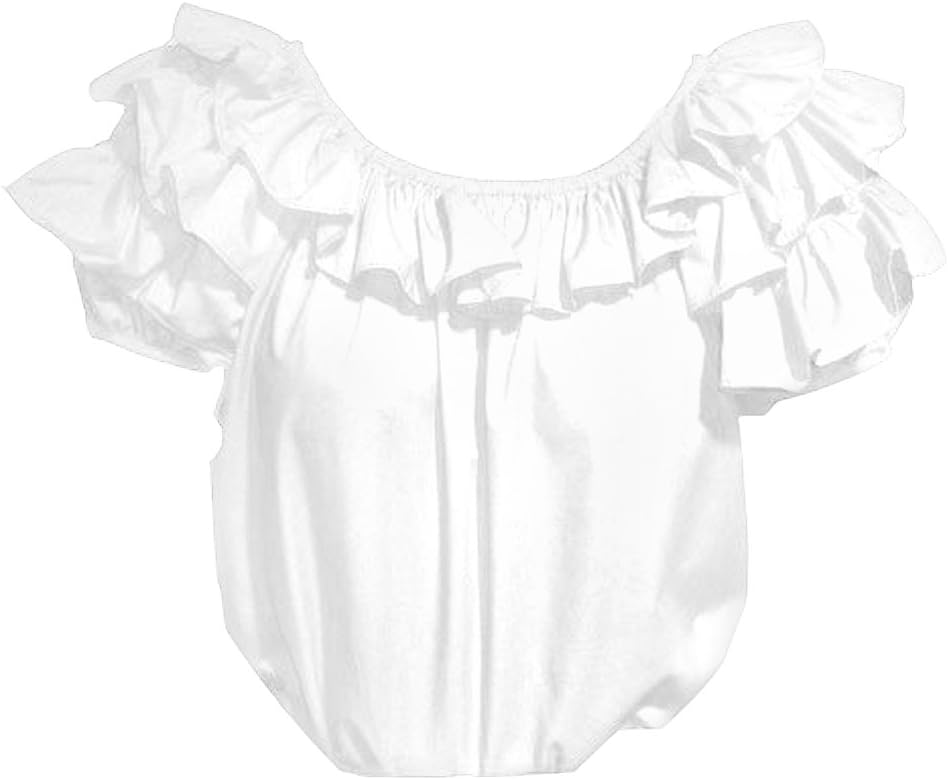 Full Ruffle Short Sleeve Blouse for Square Dance