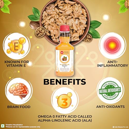 Image of IndicWisdom Wood Pressed Walnut Oil 200 ml (Cold Pressed Walnut Oil - Extracted on Wooden Churner)