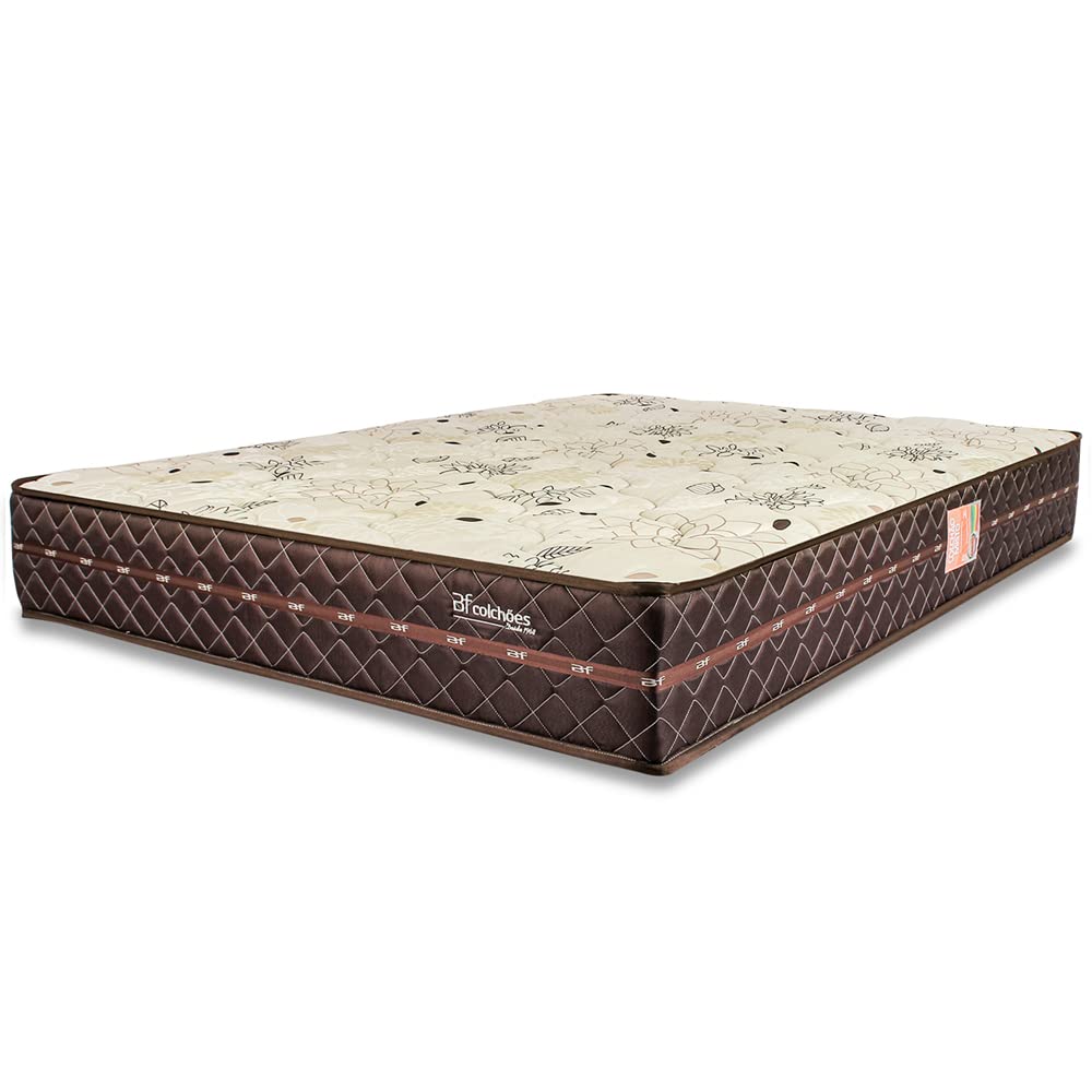 Colchão Casal Firme Espuma D33 Antialérgico Certificado Bege 138x188x24cm - BF Colchoes