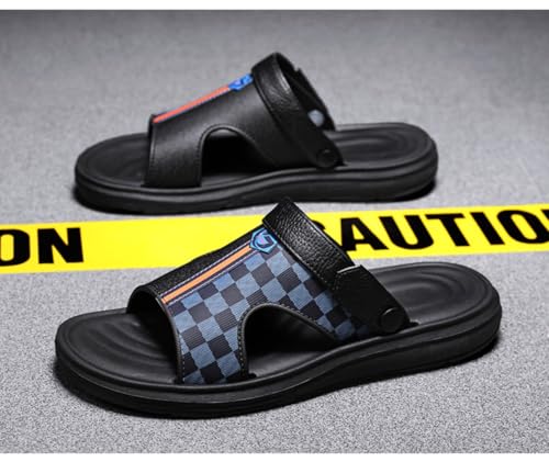 Checkered Sandals for Men Slip On Beach Slides Slingback Wide Platform House Slippers Slingback Strap Waterproof Lightweight No-Slip Chunky Sole Breathable Open Toes Design Summer Casual Walking Shoes2