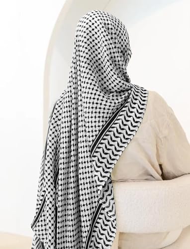 Women Printed Keffiyeh Arab Muslim Hijab Islamic Long Scarf Palestine Dubai Turkey Shawl Head Wrap4
