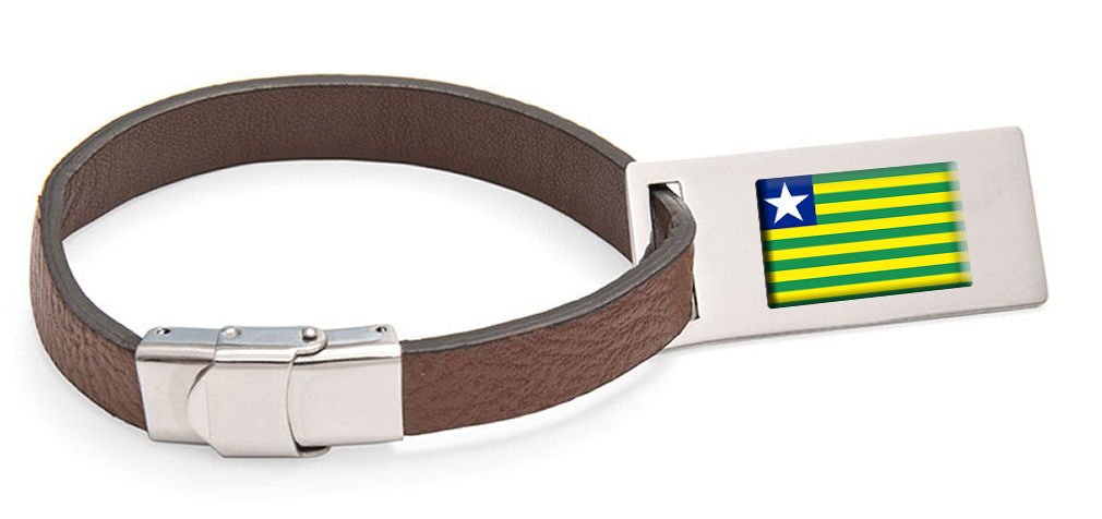 Piauí Flagge Leder Kofferanhänger Edelstahl Gravur Text