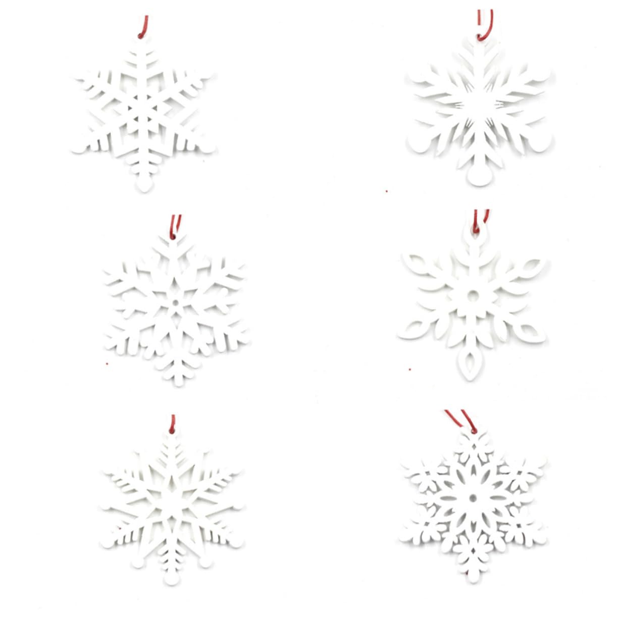 ULDIGI Snowflake Slices 12pcs Christmas Ornaments Wooden Decorations for Tree