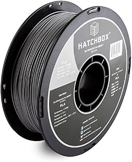 HATCHBOX PLA 3D Printer Filament, Dimensional Accuracy +/- 0.03 mm, 1 kg Spool, 1.75 mm, Silver