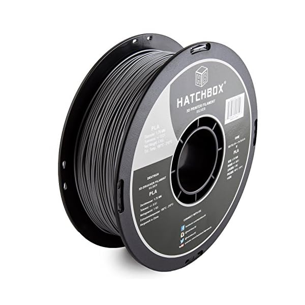 HATCHBOX Filament PLA pour imprimante 3D, précision dimensionnelle +/- 0,03 mm, bobine de 1 kg