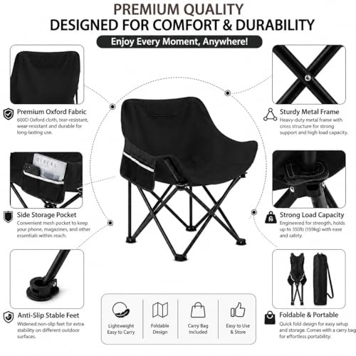 Image of ZYNTO Foldable Camping Chair | Lightweight Outdoor Chair for Travel, Hiking, Fishing & Garden | Portable Picnic Chair with Armrest, Cup Holder & Carry Bag(Multicolor) (ST-04)
