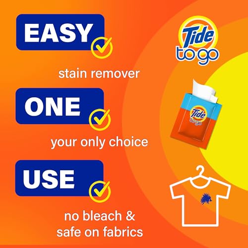 Image of Tide To Go Stain Remover Wipes for Clothes, Instant Laundry Travel Stain & Spot Remover, 3 Pack, (30 Wipes Total)